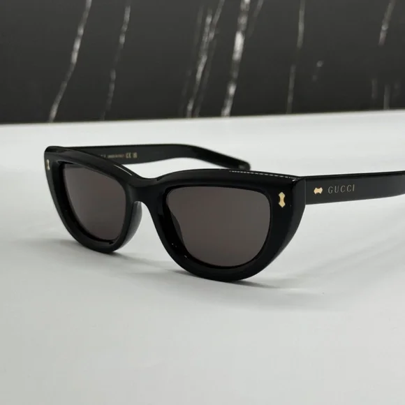 NEW GG1521S 001 GUCCI BLACK GREY CAT EYE WOMEN GUCCI SUNGLASSES - Picture 7 of 13